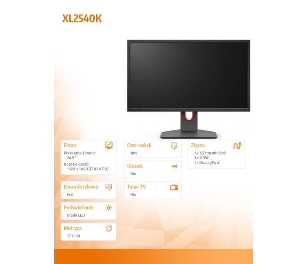 BenQ ZOWIE XL2540K czarny - 620025 - zdjęcie 6